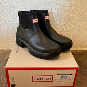 New Hunter Field Balmoral Hybrid black boots 8